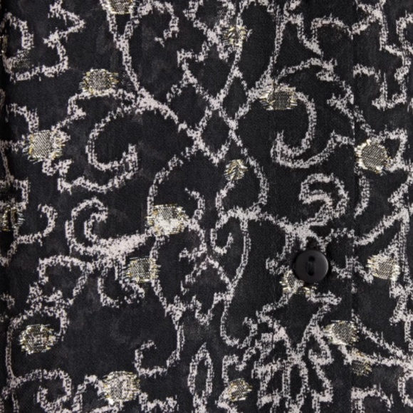 ba&sh: Amelia ruffle-trimmed metallic floral-print crepe blouse (NWT) - Picture 4 of 5